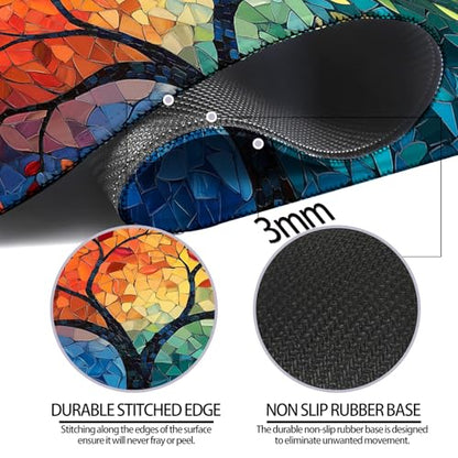 Tree of Life Gaming Desk Mat, Extended Fantasy Abstract Mouse Pad - color: W04