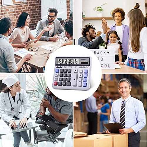 Comix Desktop Calculator, 12 Digits Large Button Desk Calculator, White