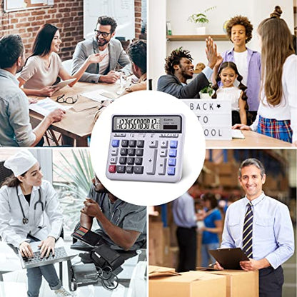 Comix Desktop Calculator, 12 Digits Large Button Desk Calculator, White