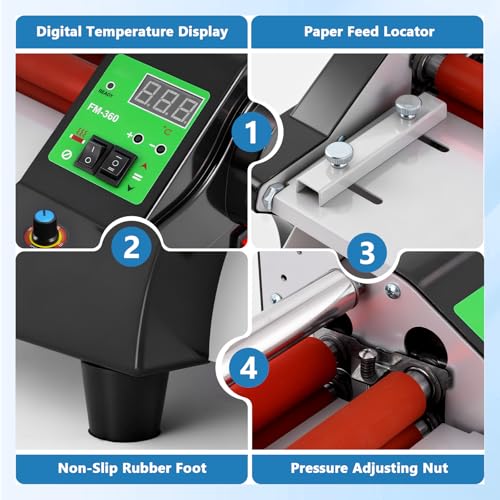 MXBAOHENG 13.78 Inch Hot Cold Roll Laminator, Digital Temperature Display