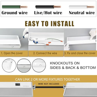Ansen 2Packs of Under Cabinet Lighting Hardwired, 18in 15W 998LM Dimmable Led Light for Kitchen/Closet, CRI 92+, R9 90+, 5 Color Temperature, 2700K-5000K(Warm White, Cool White, Daylight) - size: 18 inch