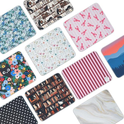 Mouse Pad for Desk with Stitched Edge, Premium Cute Washable Mouse Pads. Computer Mousepad with Non-Slip Rubber Base, Mousepads for Laptop, 9.25x7.75x0.12 inch (Indigo Blooms) - color: Indigo Blooms