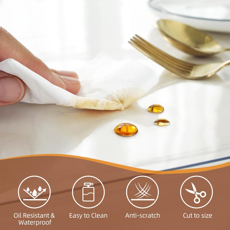 Warmstar Clear Table Cover Protector 14 x 24 Inch,1.5mm Thick Table Cover - size: 14" x 24"