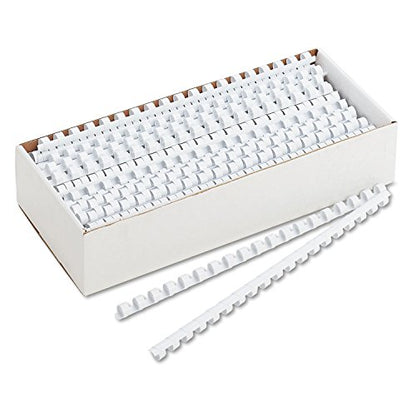 Fellowes 52371, Plastic Combs - Round Back, 3/8", 100 pack, White - color: White