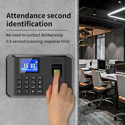 Dioche Biometric Time Recorder, Intelligent Biometric Fingerprint Password Attendance Time Clock Employee Checking in Recorder (03)