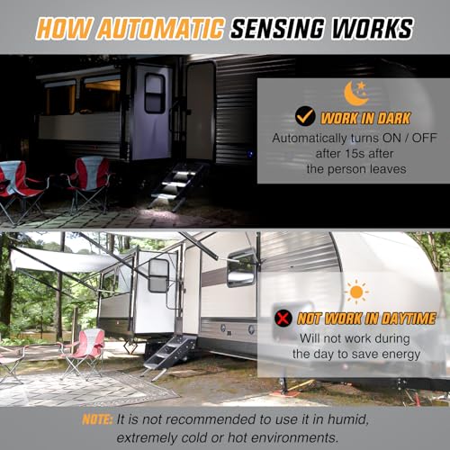 Nilight RV Step Lights 2PCS LED RV Exterior Lighting for Travel Camper - color: White RV Step Light-7.48" 2PCS