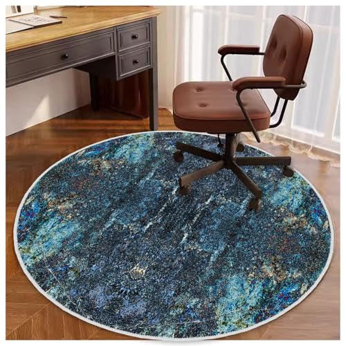 4ft/48in Home Office Chair Mat for Hardwood Floor, Anti-Slip Desk Chair Mats, Computer Gaming Chair Mats for Rolling, Low Pile Carpet Floor Chair Mat(Blue-1) - color: Blue-1
