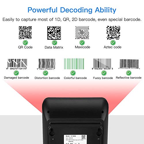 Eyoyo Omnidirectional Desktop Hands-Free Automatic 1D 2D QR Barcode Scanner | Big Scan Window Barcode Reader, Read PDF417 on ID Card, Driver's License, Passport, for Supermarket Library Retail Store