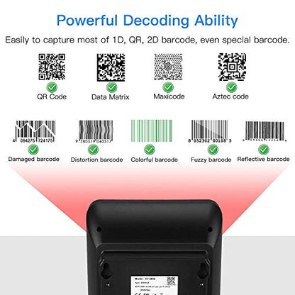 Eyoyo Omnidirectional Desktop Hands-Free Automatic 1D 2D QR Barcode Scanner | Big Scan Window Barcode Reader, Read PDF417 on ID Card, Driver's License, Passport, for Supermarket Library Retail Store