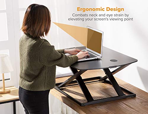 Bostitch Office Sit Stand Desk Converter, Height Adjustable Workstation Riser, Includes Wireless Charging Pad, Black (STND-3122BK) - style: Sit-Stand