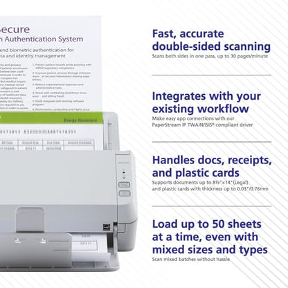 RICOH SP‑1130N High‑Speed Duplex Document Scanner, Ethernet/USB - size: SP‑1130N
