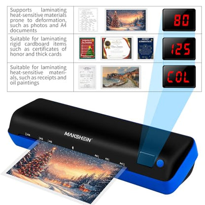 9 Inch A4 Thermal Laminator 10-in-1 Laminating Machine 3-6 mil (9" mk168) | 30S Warm-up 500mm/min Full set of accessories - size: 9" mk168