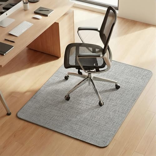 Aothia Textilene Chair Mat for Hardwood Floors - Heavy Duty Non-Slip Desk Floor Protector, Durable PVC & Polyester Blend, Easy to Clean, Ideal for Home Office (36"x47", Dark Grey) - color: Dark Grey