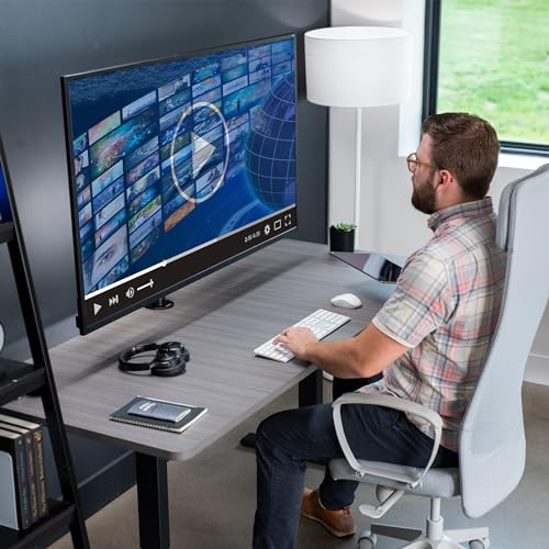 VIVO Ultra Wide TV Desk Mount for up to 55 inch Screens Weighing 66 lbs, Full Motion Height Adjustable Single Television Stand, Black, STAND-V155C - color: Black, size: up to 55" screens