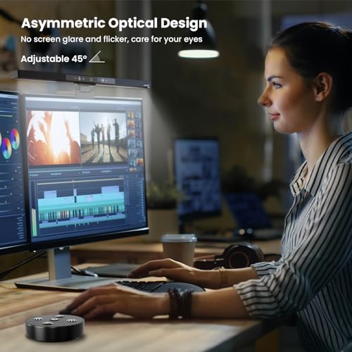 Monitor Light Bar with Remote Control, USB Computer Monitor Lamp, Eye-Care Screen Light Bar, Adjustable Color Temperature, Stepless Dimming, No Screen Glare Desk lamp Home Office Game - style: BM-ES1 PLUS