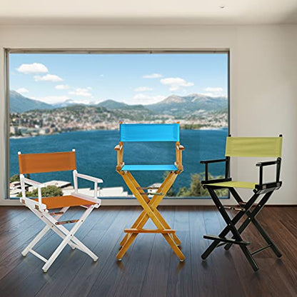18" Director's Chair Black Frame-White Canvas - color: Black Frame/White Canvas, size: 18" - Classic Height, style: Black Frame