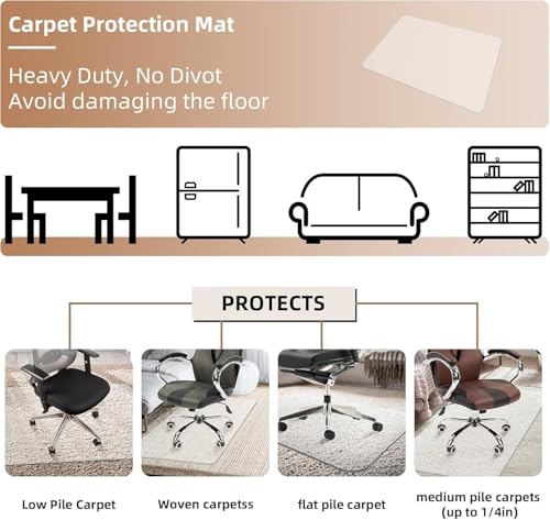 Office Chair Mat for Low-Pile Carpet 36" x 48", 2-Pack Office and Home Set | Clear PVC With Anti-Slip Studs, Prevents Carpet Wear From Rolling Chair Wheels, Smooth Glide Surface For Easy Daily Rolling - size: 2 pcs 36" x 48" (for low-pile carpet)