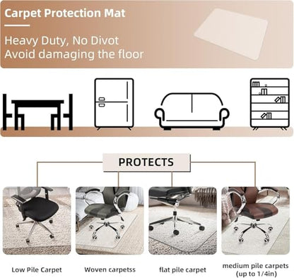 Office Chair Mat for Low-Pile Carpet 36" x 48", 2-Pack Office and Home Set | Clear PVC With Anti-Slip Studs, Prevents Carpet Wear From Rolling Chair Wheels, Smooth Glide Surface For Easy Daily Rolling - size: 2 pcs 36" x 48" (for low-pile carpet)