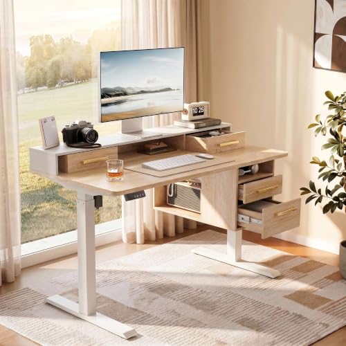 ModernMate Standing Desk with 4 Drawers, Height Adjustable