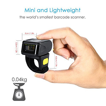Eyoyo Portable Mini 1D UPC Wireless Wearable Ring Finger Barcode Scanner