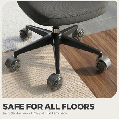 Office Chair Wheels Replacement, 2.5 Inch Universal Casters for Hardwood Floors & Carpet, Heavy Duty, Quiet, Scratch-Free, Fits Most Chairs, Easy Install, Set of 5,Light Grey - style: 2.5 inch-Light Grey