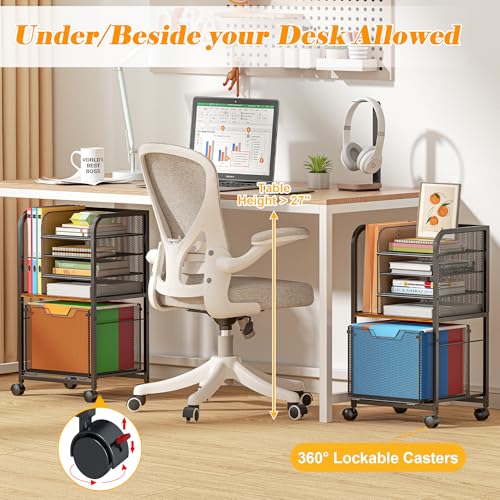 Feyejade 5-Tier Rolling File Cart Cabinet Under Desk Storage Organizer - size: 5-Tier