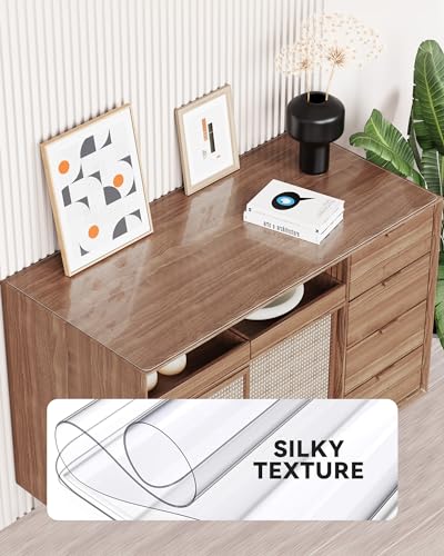 Oterri Clear Writing Desk Pad, 18’’x36” Heat Resistant Waterproof PVC Round Edge Durable Desk Protect Mat, Anti-Static Writing Mat Table Protector - size: 18" x 36"