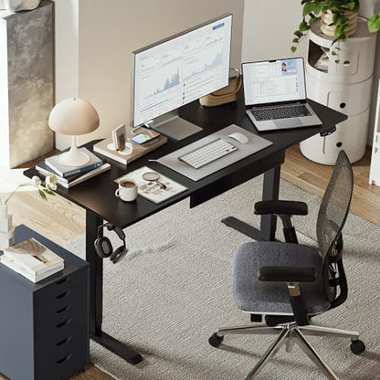 Agilestic 48 * 24 Inch Electric Standing Desk with Under Drawers, Black - color: Basic Black, size: 48x24 Inch