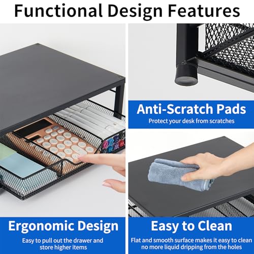 Computer Monitor Stand for Desk, Small Laptop Stand Riser, Black - color: Black-Small
