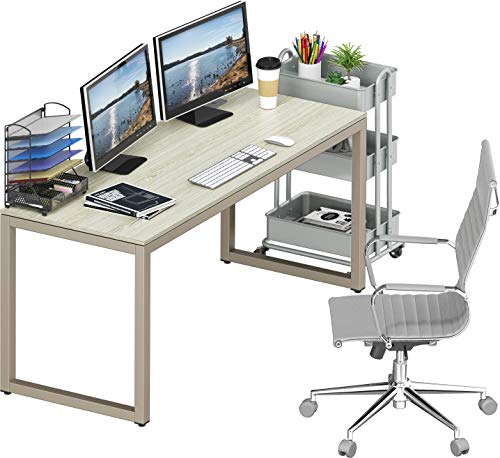 SHW 55-Inch Commercial-Grade Office Computer Desk, Maple - color: Maple, size: 55-Inch