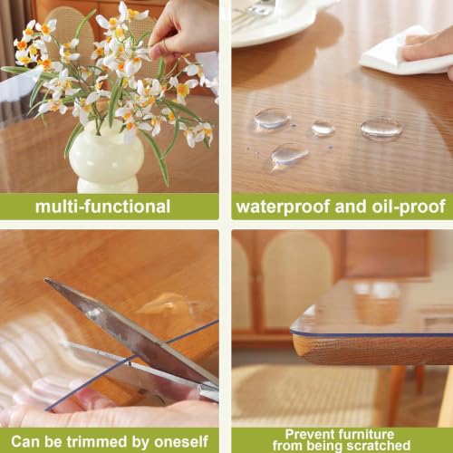 Clear Table Protector Oil Proof Table Top Protector for Desk Floor Table,16×36in - size: 16×36in