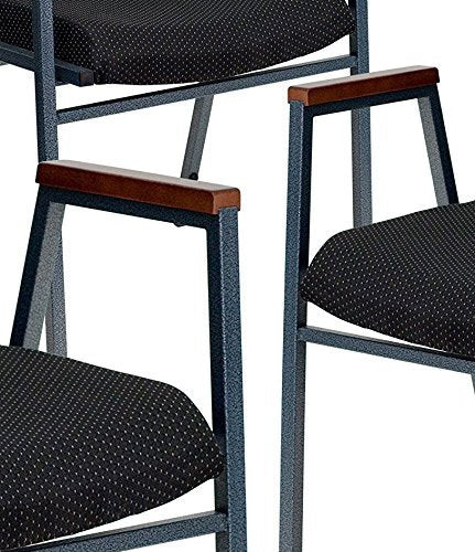 Flash Furniture 4 Pack HERCULES Series Heavy Duty Black Dot Fabric Stack Chair with Arms - color: Black Patterned Fabric, size: Set of 4