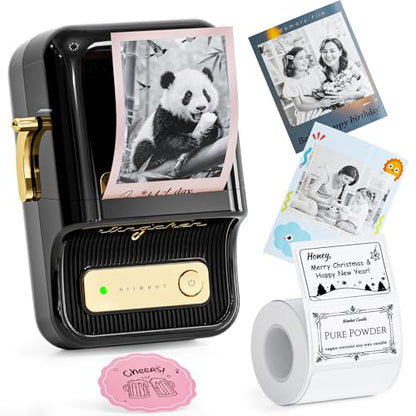 NIIMBOT B21 Pro Label Maker, 300DPI Support Red-Black Printing, Black | Thermal Label Printer for Home Organization, Craft, Photo Print, Study Graphics, Scrapbook, Come with 1 Roll 50*30mm Tapes - color: Black