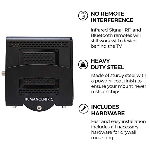 HumanCentric Cable Box & Modem Mount | Adjustable Wall Mount | For Small & Wide Devices, Cable Boxes, Modems, DVD Players, Streaming Media Devices, Mount Behind TV, Hardware Included - size: Small and Wide