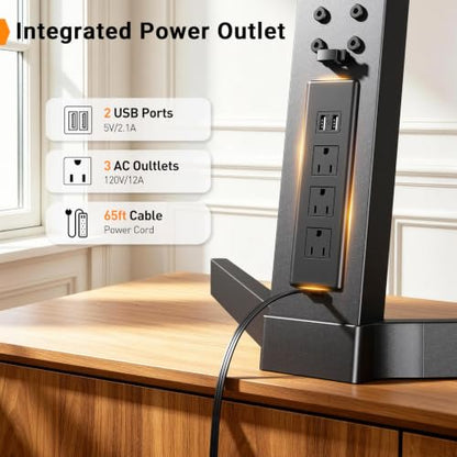 Perlegear Swivel TV Stand with Power Outlet for 42–90" TVs up to 132 lbs - size: 42-90 inch