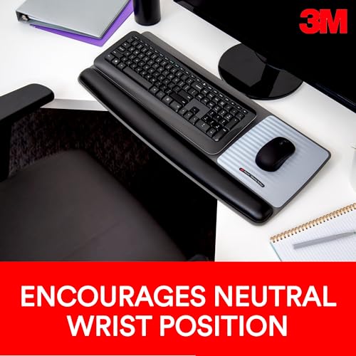 3M Gel Wristrest Platform for Keyboard and Mouse, 10.6 in x 25.54 in x 1 in