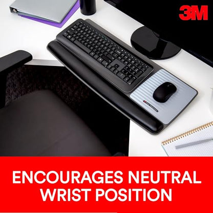 3M Gel Wristrest Platform for Keyboard and Mouse, 10.6 in x 25.54 in x 1 in