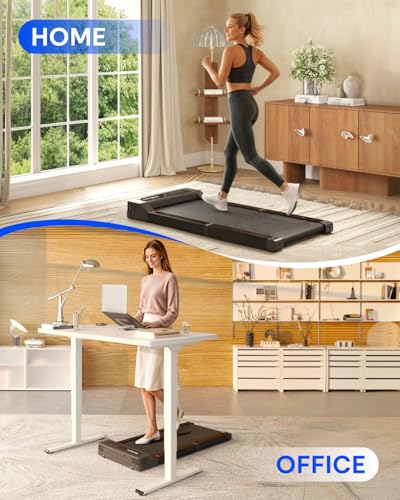 FLEXISPOT Foldable Walking Pad Treadmill for Home Office, Under Desk Treadmill with Fold-in-Half Design, Quiet Brushless Walking Experience, 264 LBS Capacity, Easy Storage