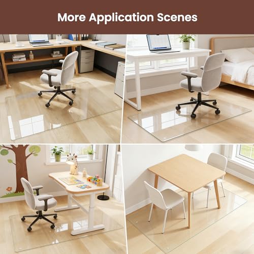 48"x80" Tempered Glass Chair mat for Carpet - size: 48x80