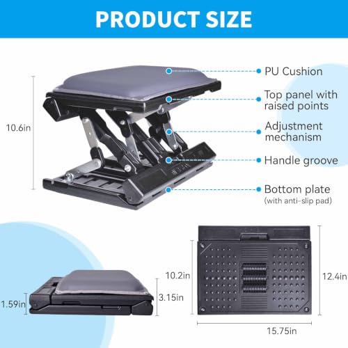 Adjustable Foot Rest Under Desk for Office,Home, Gaming & Study - color: Gray, size: Extra Large