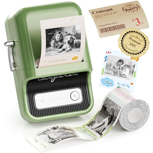NIIMBOT B21 Pro 300 DPI Bluetooth Label Maker with Tape, Green - color: Green