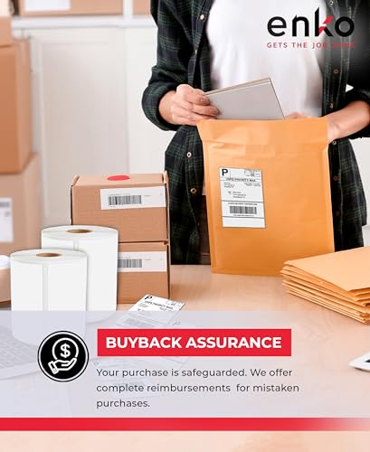 enKo 1744907 8 Rolls | 1760 Thermal 4 x 6 in Address and Shipping Labels - size: 8 Rolls - 1,760 Labels