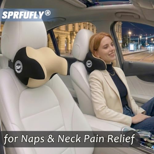 Really Helpful Car Headrest Pillow, Car Neck Pillow for Sleeping/Napping - color: Beige