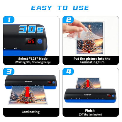 9 Inch A4 Thermal Laminator 10-in-1 Laminating Machine 3-6 mil (9" mk168) | 30S Warm-up 500mm/min Full set of accessories - size: 9" mk168
