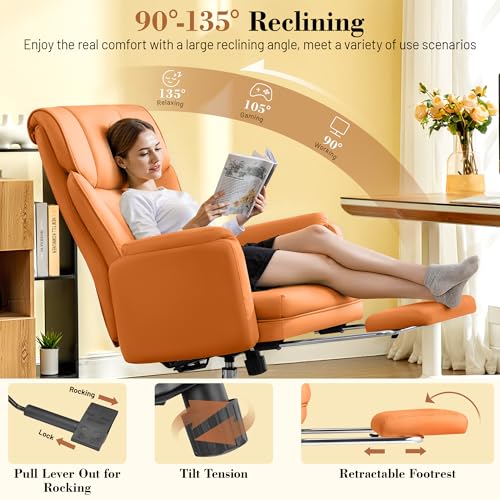 FelixKing Office Chair, Flip Armrests for Pets Criss Cross Legged,Brown - color: Brown