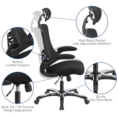 Flash Furniture Mesh Swivel Adjustable Office Chair, Black