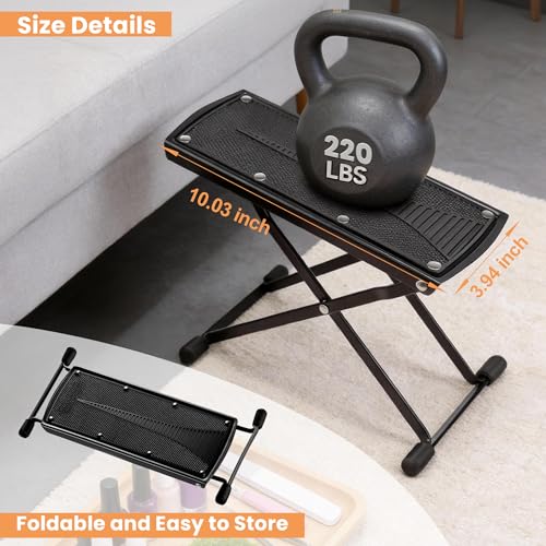 ZtohPyo Foldable Foot Rest, 6-Height Adjustable Spa Foot Stand, Non-Slip Sturdy Foot Care Stand for Easy Home Pedicures, Beauty Pedicure Stool Tool - color: Black