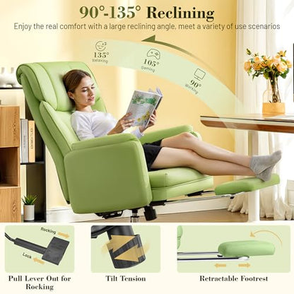 Office Chair, Flip Armrests for Pets Criss Cross Legged,Avocado Green - color: Avocado Green