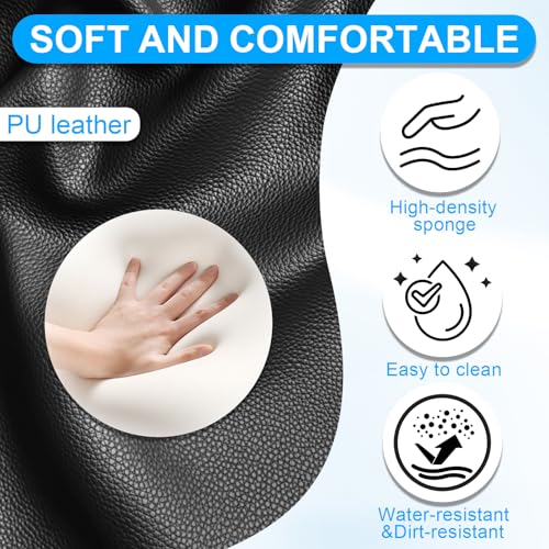 IBVIVIC Saddle Stool, Rolling Saddle Stool with Wheels for Salon, Massage | PU Leather Adjustable Swivel Saddle Chair Ergonomic for Spa, Home Office, Art Room (Black)