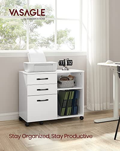 VASAGLE 3-Drawer Lateral File Cabinet, Home Office Printer Stand - color: Cloud White, size: 3 Drawers